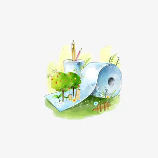 卷筒纸插画免抠