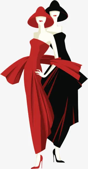 时尚插画服装人物免抠