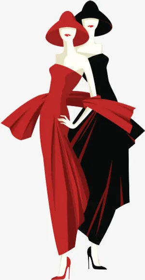 时尚插画服装人物免抠