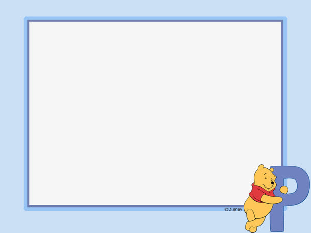 可爱蓝色维尼熊相框平面模板免抠