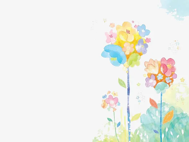 卡通蝴蝶花图片素材免抠