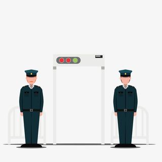 安检门口的保安人物免抠