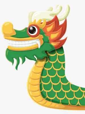 绿色纹理划龙舟元素免抠