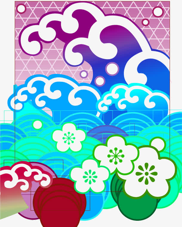 日式花纹免抠