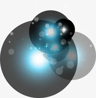 蓝色闪耀光圈免抠