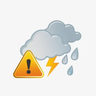 卡通雷雨天气免抠