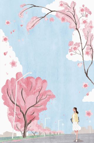 清新手绘插画平面广告高清