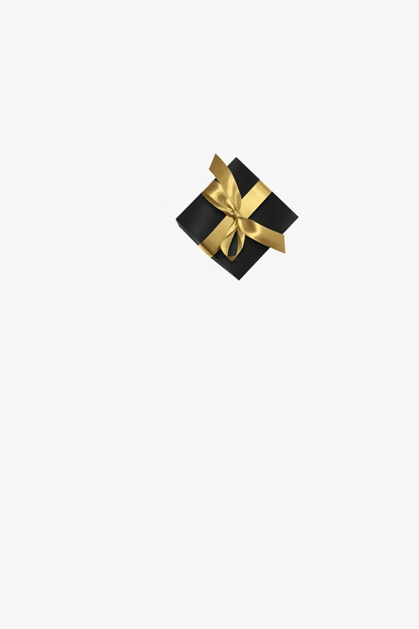 黑金礼物盒元旦圣诞免抠