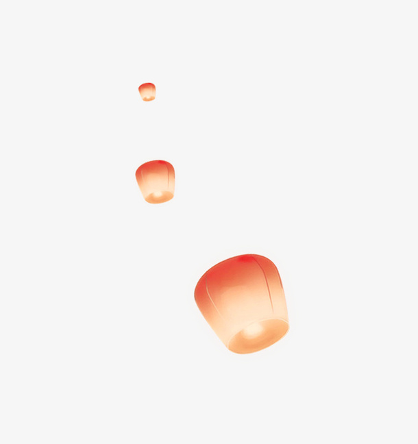 手绘孔明灯灯笼素材免抠
