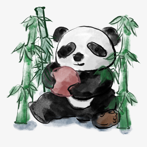 萌萌的大熊猫可爱元素免抠