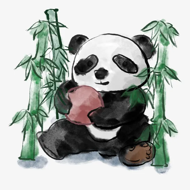 萌萌的大熊猫可爱元素免抠