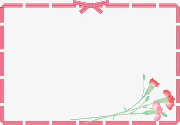 粉色母亲节花朵框架免抠