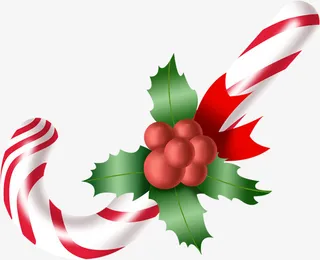 圣诞节圣诞糖果树叶免抠