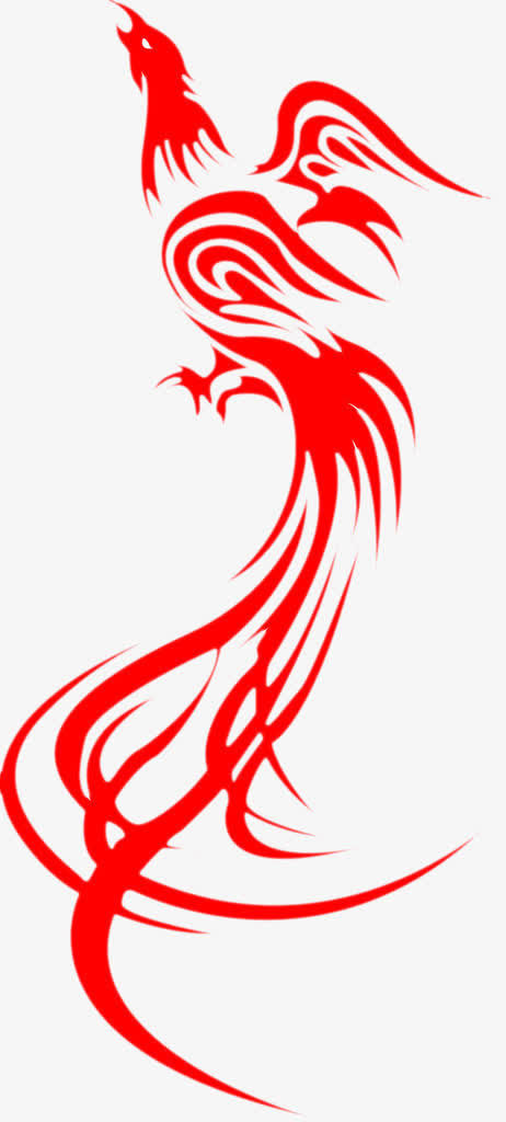 红色凤凰古风凤凰墨迹凤凰免抠