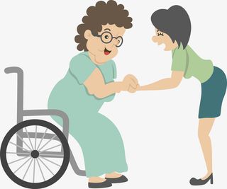 重阳节节日关心慰问老人免抠