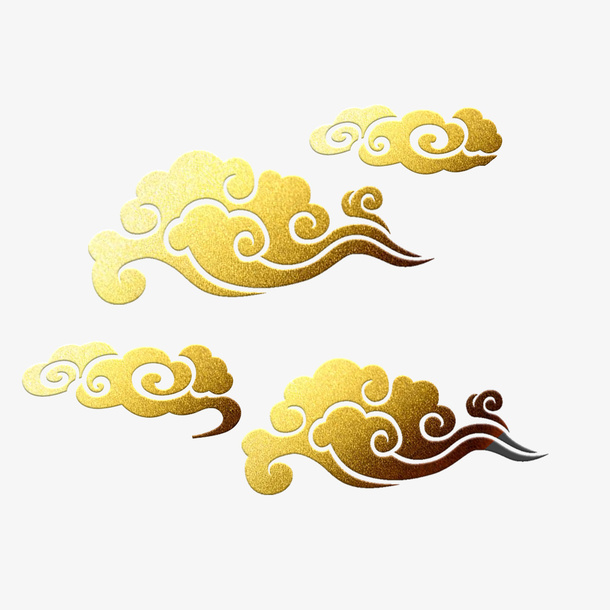 祥云金箔素材元素免抠