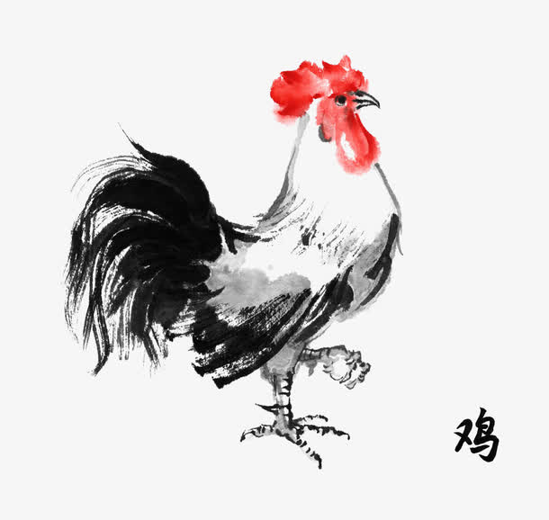 手绘公鸡免抠