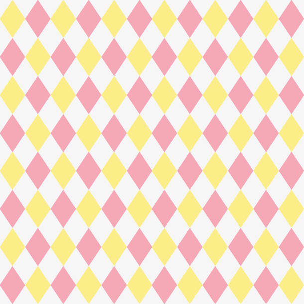 粉黄清新透明菱形格底纹免抠