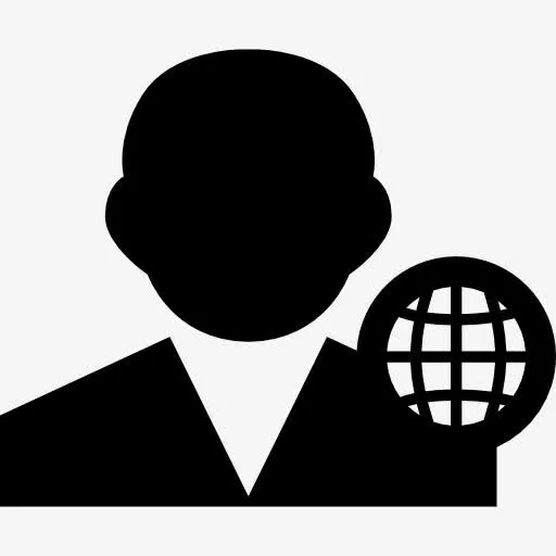 用户与世界网格图标免抠