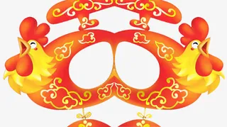 金黄色卡通公鸡图案免抠