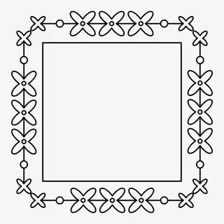 黑色方形花边免抠