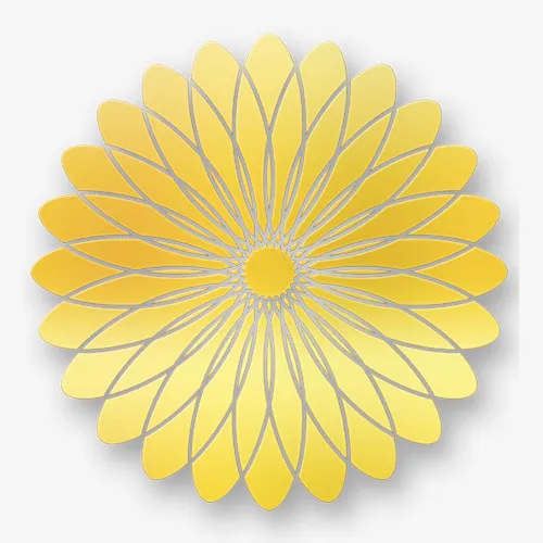 金色质感装饰花朵设计图免抠