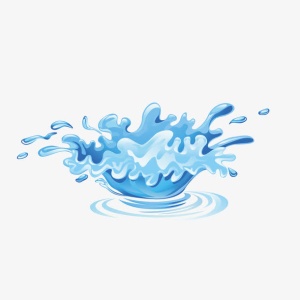 水花飞溅蓝色装饰免抠