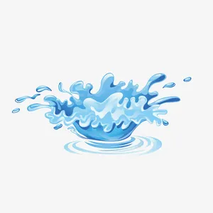 水花飞溅蓝色装饰免抠