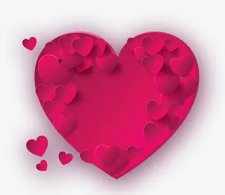 314白色情人节微立体爱心免抠