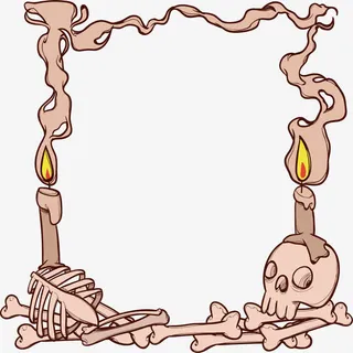 骷髅骨架边框免抠 骷髅骨架边框免抠