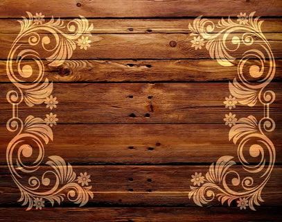 木板上的金色花纹免抠