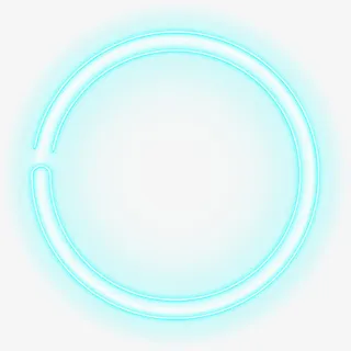 蓝色发光霓虹框灯免抠