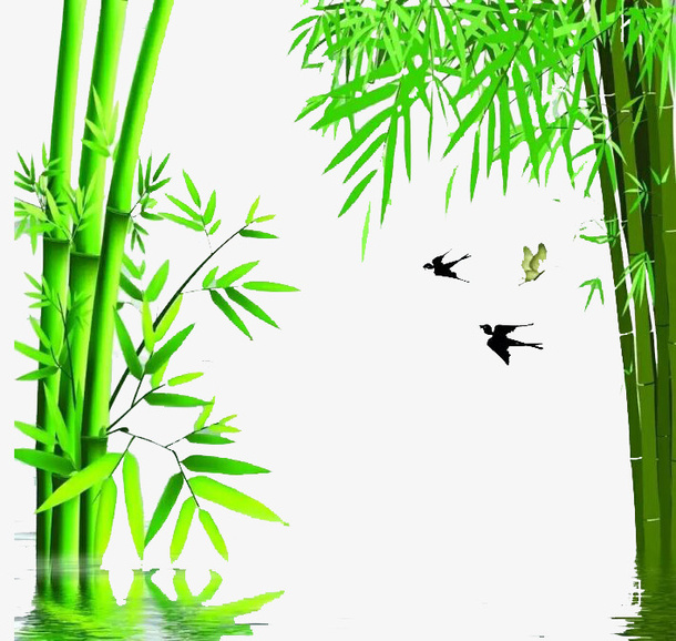 燕子纷飞竹子图免抠