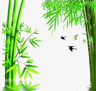 燕子纷飞竹子图免抠