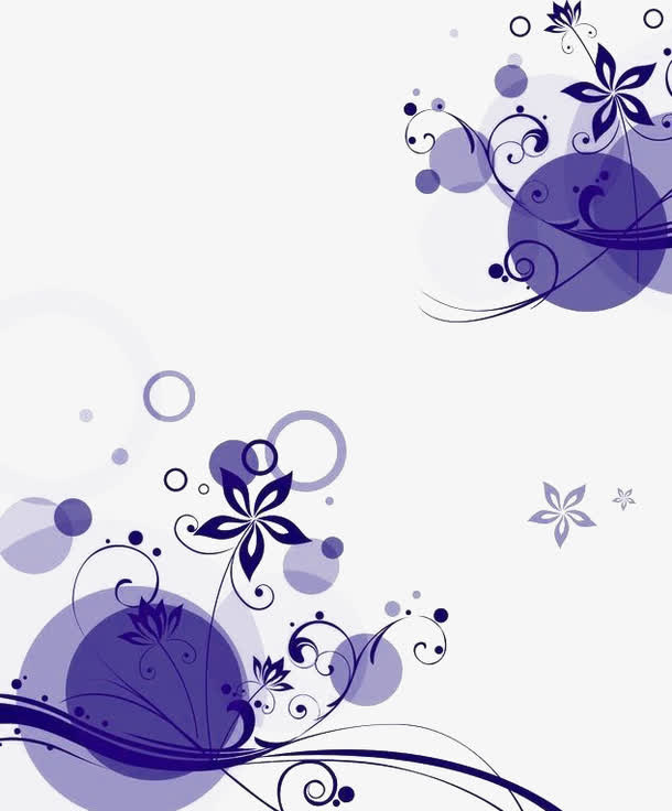 紫色花朵边框免扣素材免抠