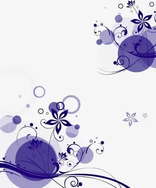 紫色花朵边框免扣素材免抠