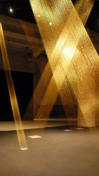 金色线条流苏感觉免抠