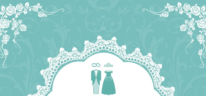 花瓣婚礼梦幻蓝色banner背景高清