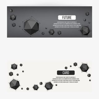 矢量多边形背景卡片免抠标签元素