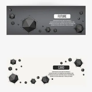 矢量多边形背景卡片免抠标签元素