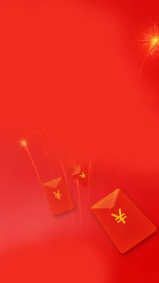 红包来袭烟火红色H5背景素材高清
