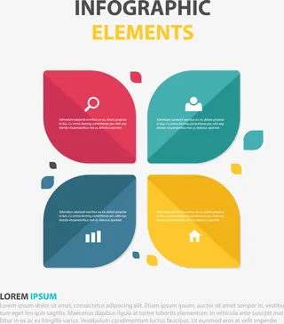 矢量手绘花朵型PPT免抠