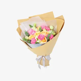 卡通手绘美丽的花束免抠