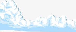 夏日海边蓝色风景卡通云彩免抠