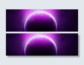 紫色地球背景免抠