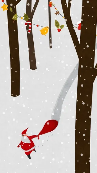 雪花卡通圣诞H5背景高清