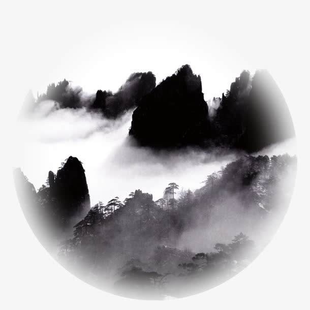 哈哈镜风景画免抠
