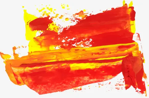 红色水彩晕染免抠