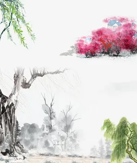 水墨郊外风景免抠 水墨郊外风景免抠