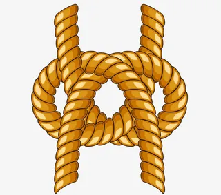 绳结黄色png免费素材矢量免抠